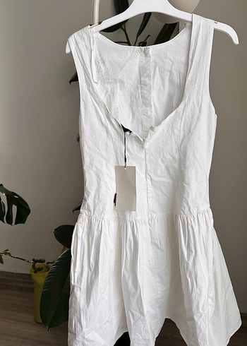 Dantel Detaylı Beyaz Midi Pamuk Elbise - Görsel 5