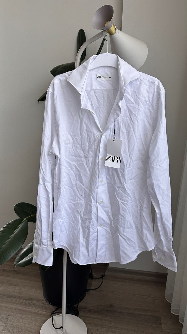 Beyaz Erkek Pamuklu Regular Fit Gömlek - Görsel 2