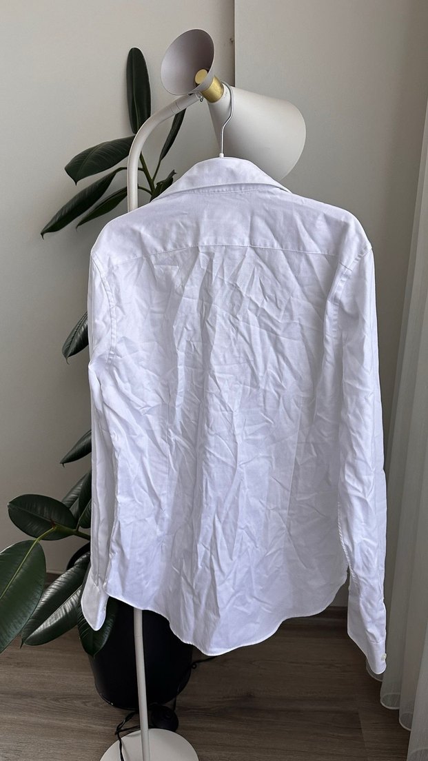 Beyaz Erkek Pamuklu Regular Fit Gömlek - Görsel 3