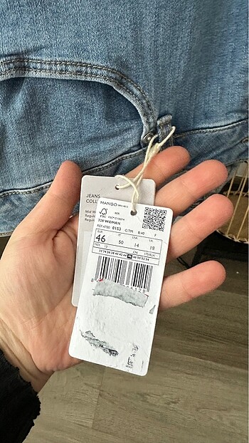 46 Beden mavi Renk Mango jean