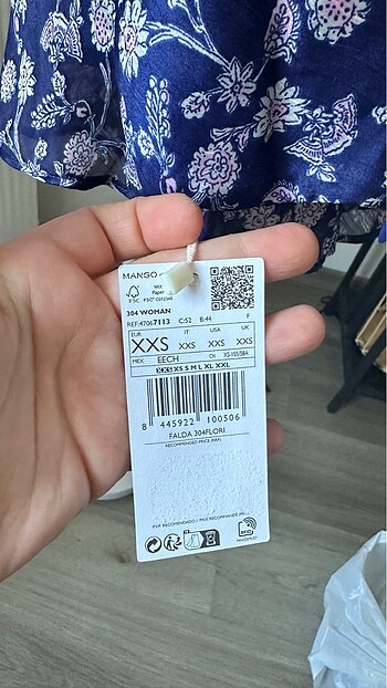 32 Beden mavi Renk Mango etek