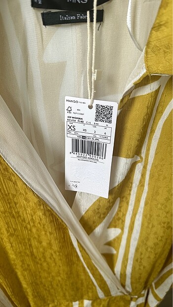 xs Beden altın Renk Mango elbise
