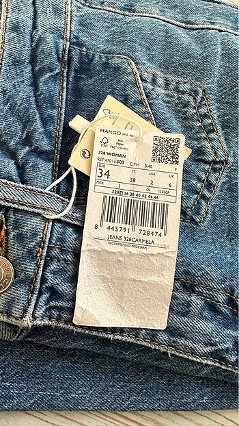 xs Beden mavi Renk Mango jean