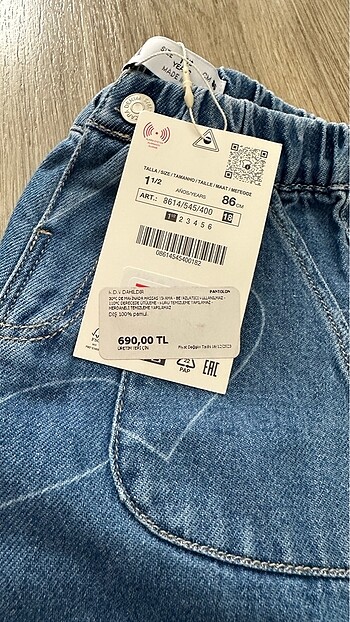12-18 Ay Beden Zara jean
