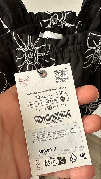 10 Yaş Beden Zara bluz