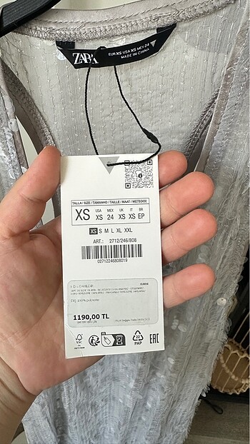 xs Beden gri Renk Zara elbise