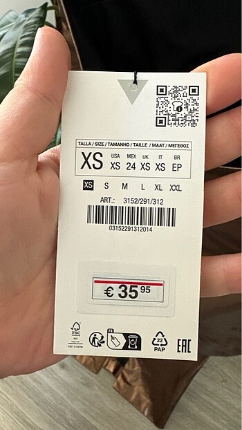 xs Beden Zara elbise