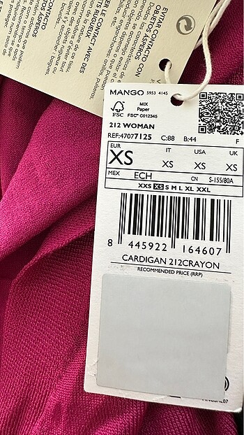 xs Beden pembe Renk Mango hırka