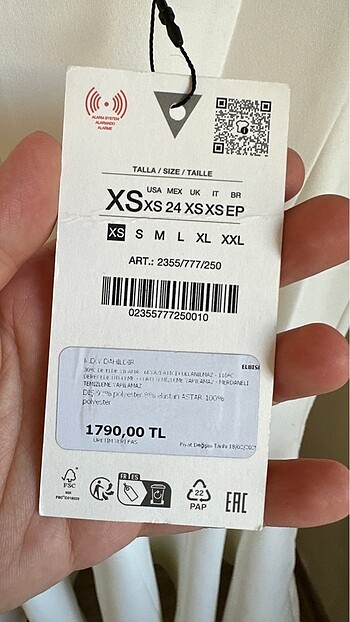 xs Beden beyaz Renk Zara elbise