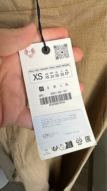 xs Beden Zara pantolon