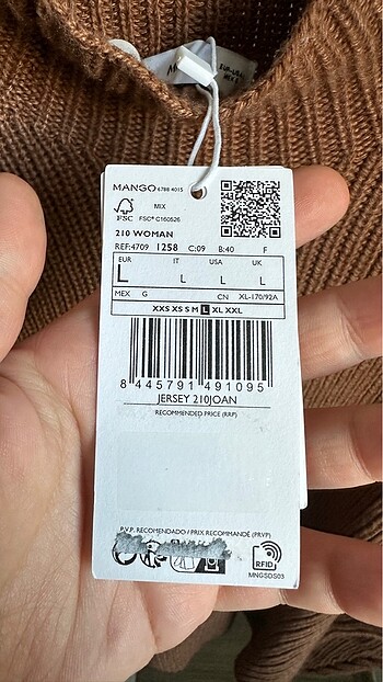 l Beden kahverengi Renk Mango kazak