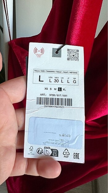 l Beden kırmızı Renk Zara elbise