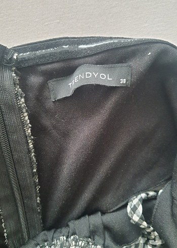 Pötikareli boyundan bağlamalı Midi Elbise - Görsel 5