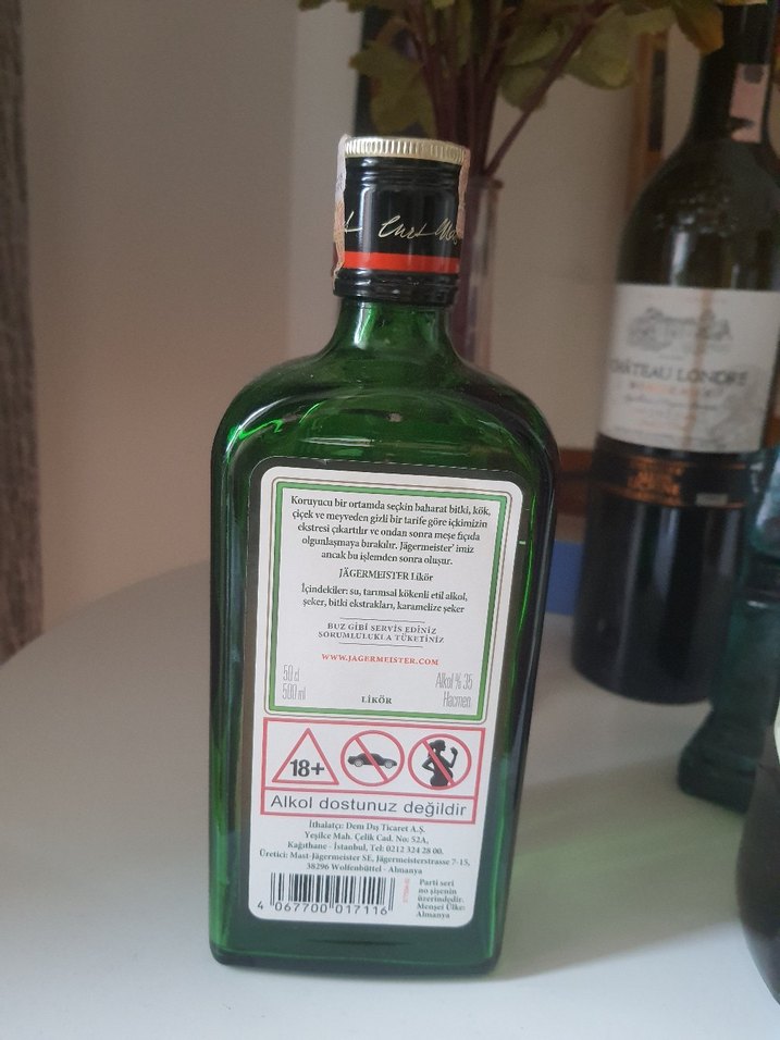 Jägermeister Likör Boş Şişe - Koyu Yeşil - Görsel 3