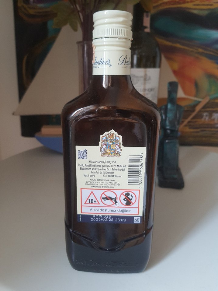 Boş Şişe koleksiyonluk.Ballantine's Koyu Bordo - Görsel 2