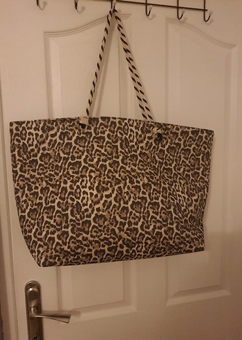 Leopar Desenli Fermuarlı Plaj Çantası - Görsel 5