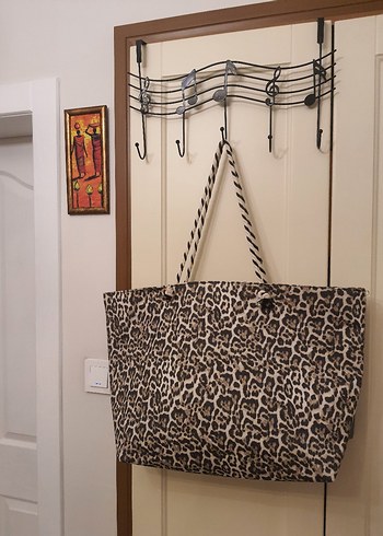 Leopar Desenli Fermuarlı Plaj Çantası - Görsel 4