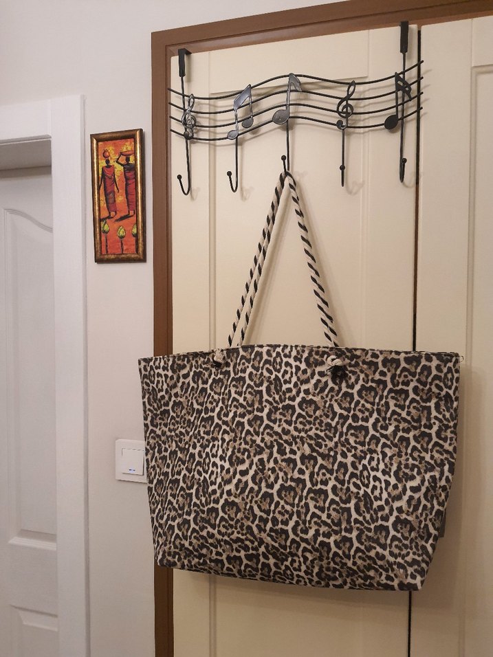 Leopar Desenli Fermuarlı Plaj Çantası - Görsel 4