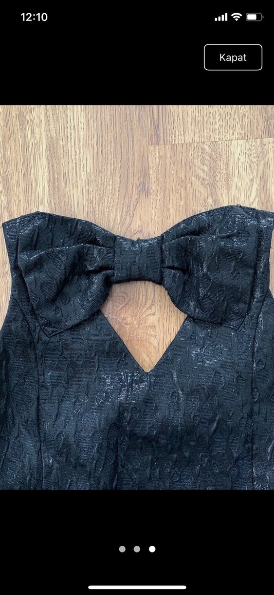 Siyah Pilili Klasik Gotik Midi Elbise - Görsel 3