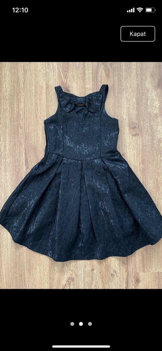 Siyah Pilili Klasik Gotik Midi Elbise - Görsel 2