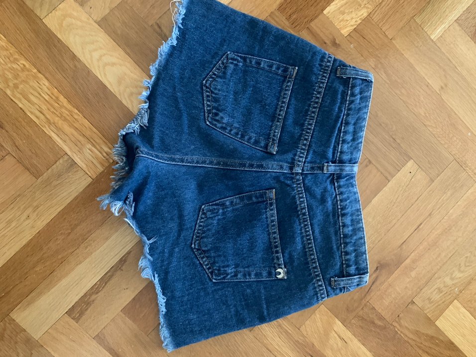 Düğmeli Mini Mavi Kadın Kot Şort - Görsel 2