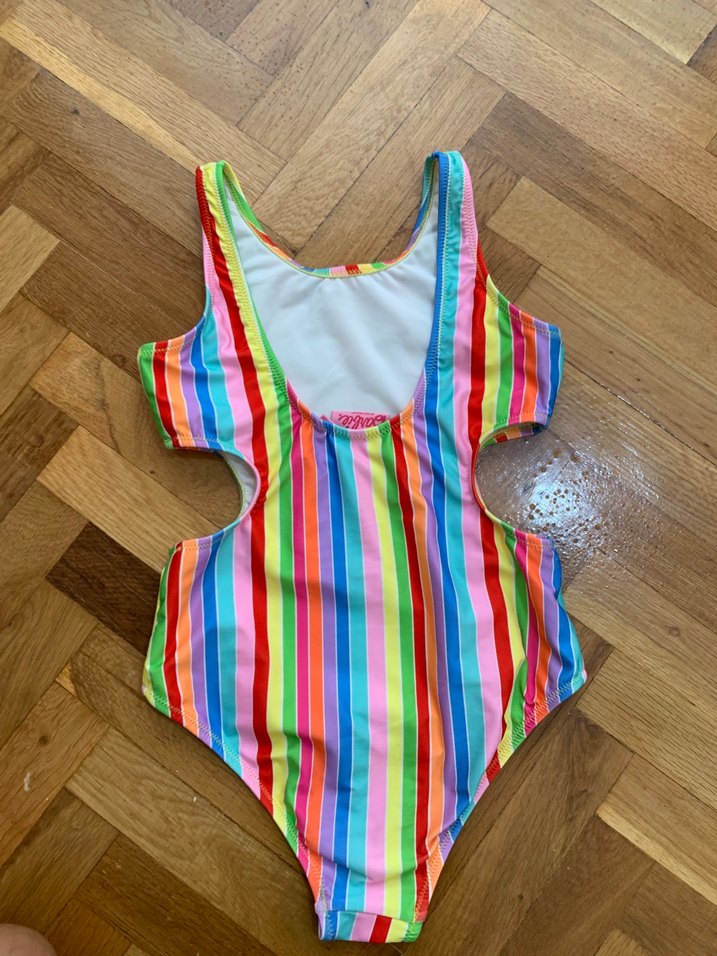 Renkli Barbie Desenli Kız Mayo - Görsel 2