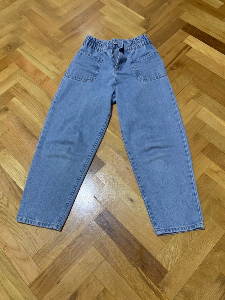 Mavi Bel Lastikli Midi Boy Jean - Görsel 4