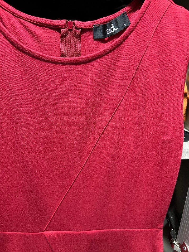 Kırmızı Drapeli Midi Ofis Elbisesi - Görsel 4