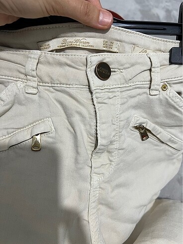 Zara krem rengi skinny pantolon - Görsel 2