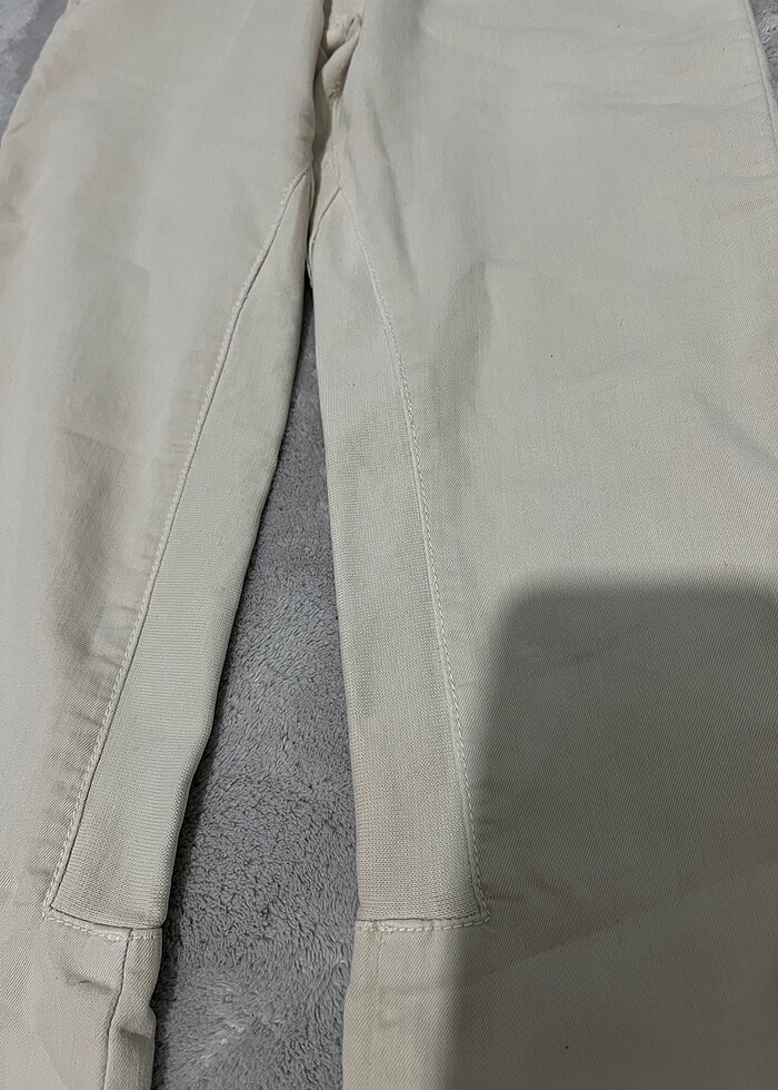 Zara krem rengi skinny pantolon - Görsel 4