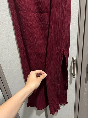 Bordo sexy yırtmaç detaylı elbise - Görsel 5