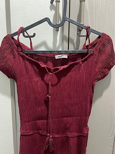 Bordo sexy yırtmaç detaylı elbise - Görsel 6