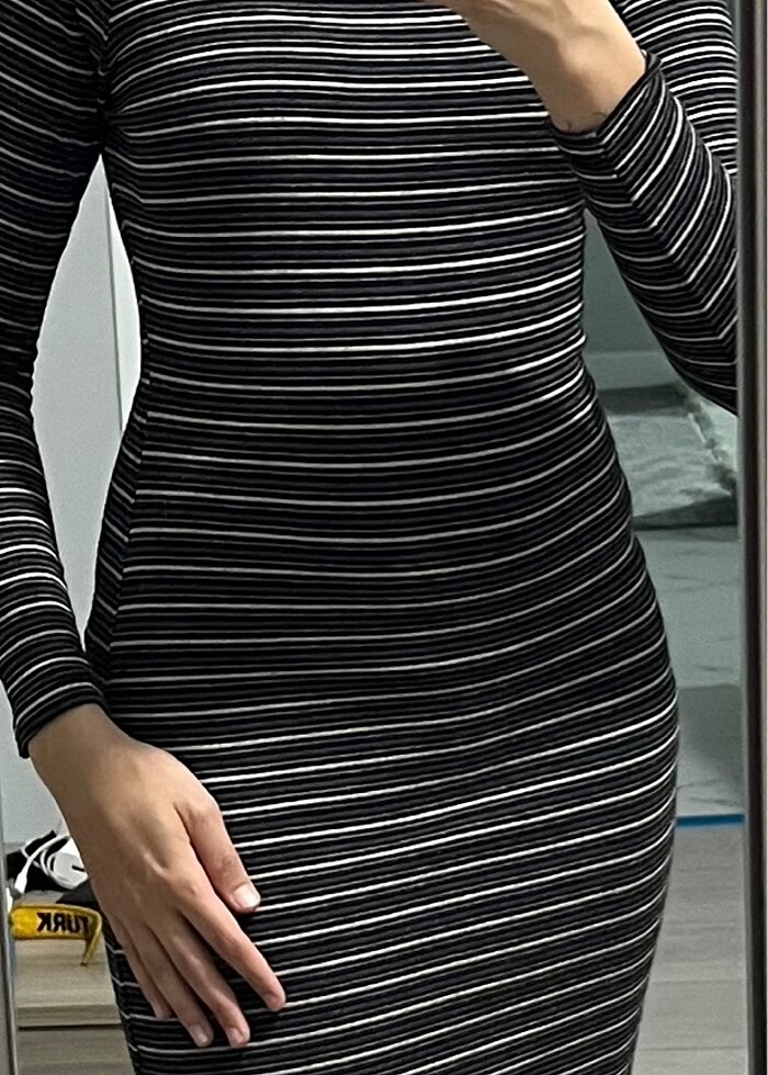 Mango çizgili elbise - Görsel 2