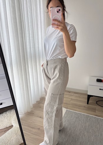 Bej kot Rahat Kesim Kadın Pantolon - Görsel 2