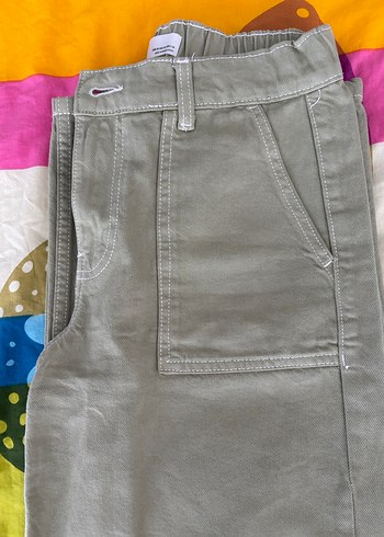 Bershka Haki Rahat Kesim Pantolon - Görsel 5