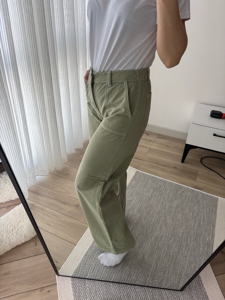 Bershka Haki Rahat Kesim Pantolon - Görsel 2