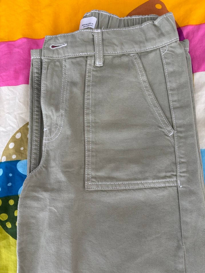 Bershka Haki Rahat Kesim Pantolon - Görsel 5