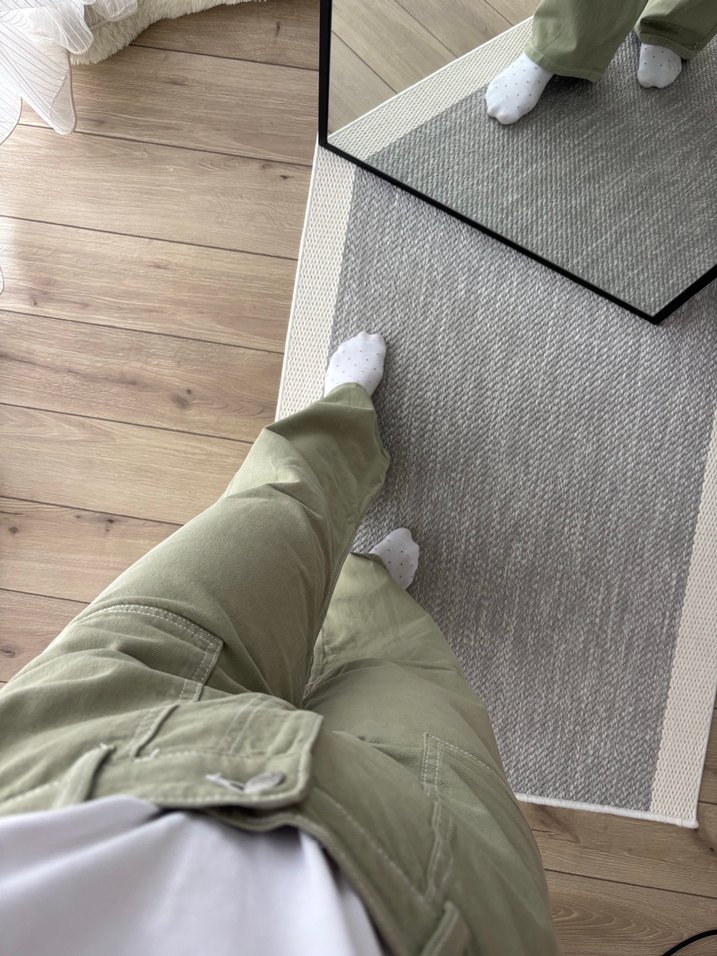 Bershka Haki Rahat Kesim Pantolon - Görsel 3