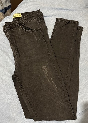 Kadın siyah Denim Fermuarlı Jean - Görsel 3