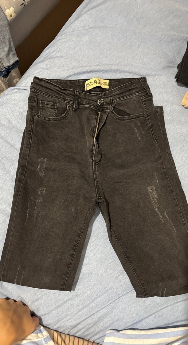 Kadın siyah Denim Fermuarlı Jean - Görsel 2