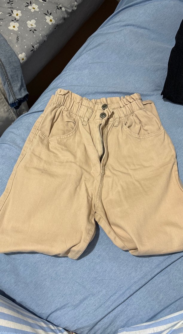 Bej Keten Rahat Kesim Kadın Pantolon - Görsel 2