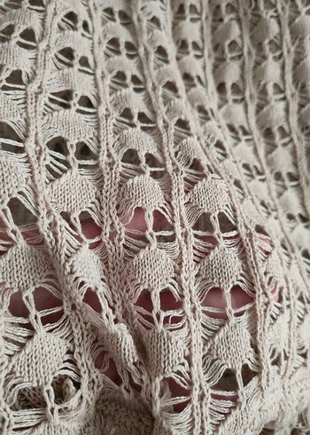 Bohem Tarz Bej Örgü Kadın Etek - Görsel 3