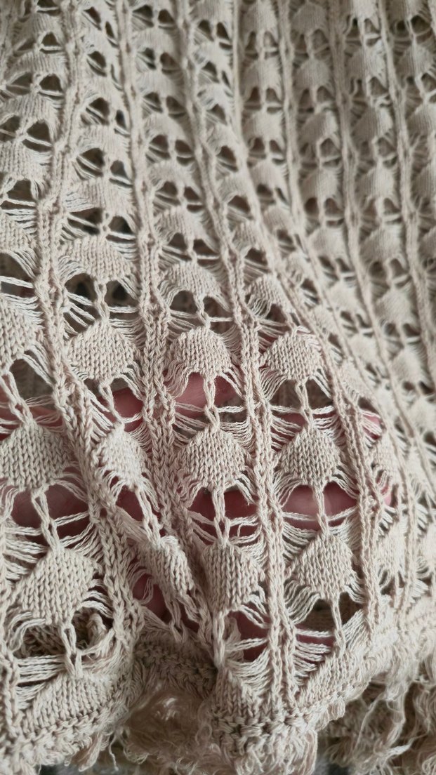 Bohem Tarz Bej Örgü Kadın Etek - Görsel 3