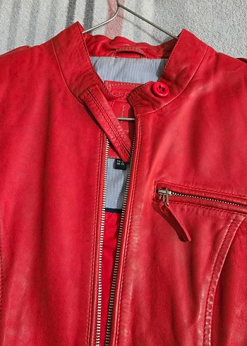 Desa Kırmızı Deri Biker Ceket Kadın - Görsel 4