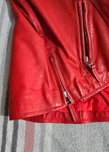 Desa Kırmızı Deri Biker Ceket Kadın - Görsel 5