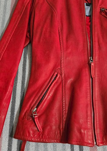 Desa Kırmızı Deri Biker Ceket Kadın - Görsel 2