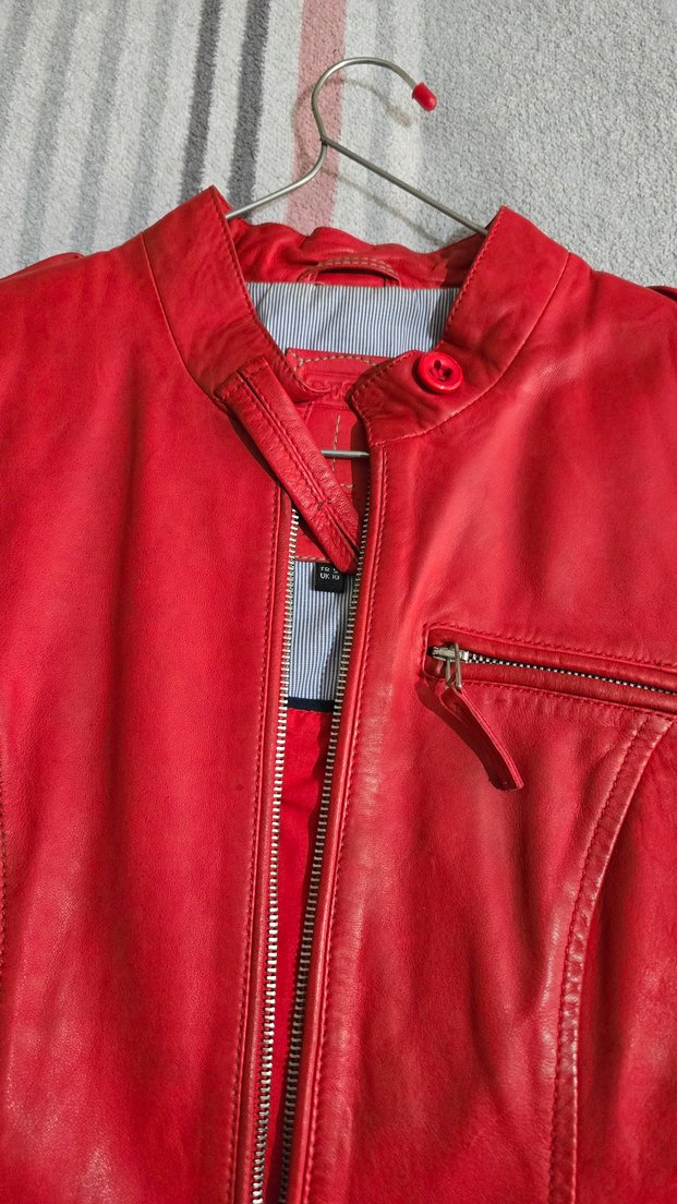 Desa Kırmızı Deri Biker Ceket Kadın - Görsel 4