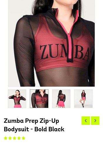 Zumba Yarım Fermuarlı Pembe Mini Bodysuit - Görsel 3