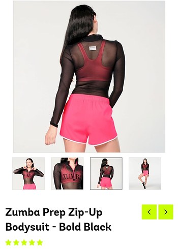 Zumba Yarım Fermuarlı Pembe Mini Bodysuit - Görsel 2