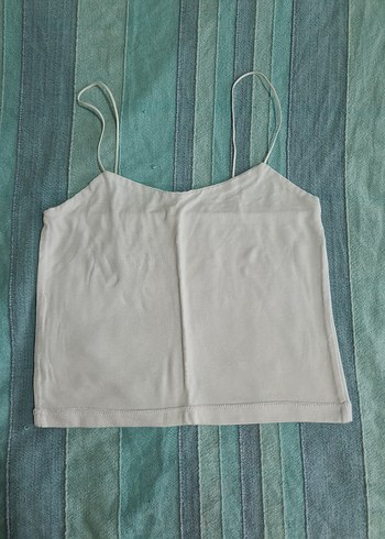 Beyaz İnce Askılı Pamuklu Kadın Atlet - Görsel 2